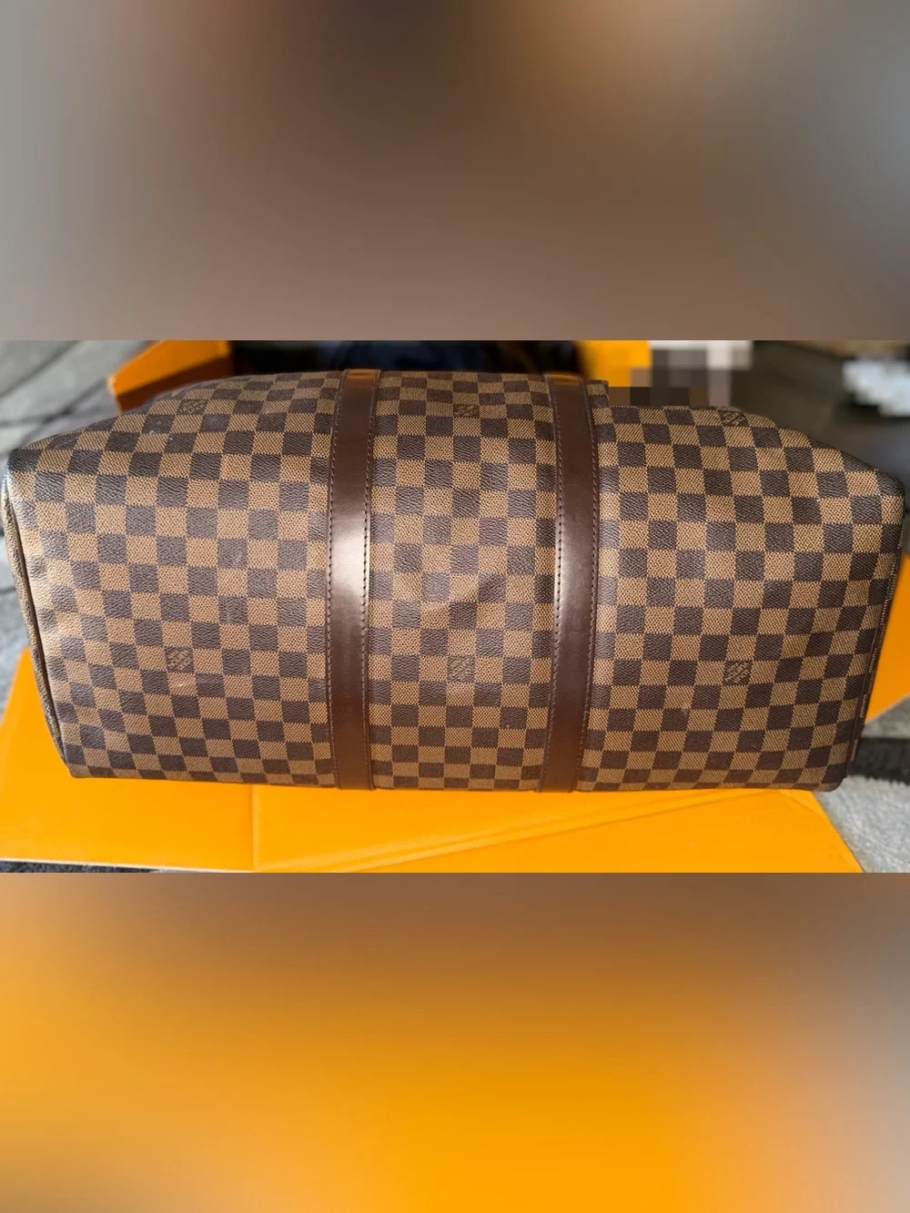 Louis Vuitton Damier Ebene Canvas Keepall 50 Travel Duffel